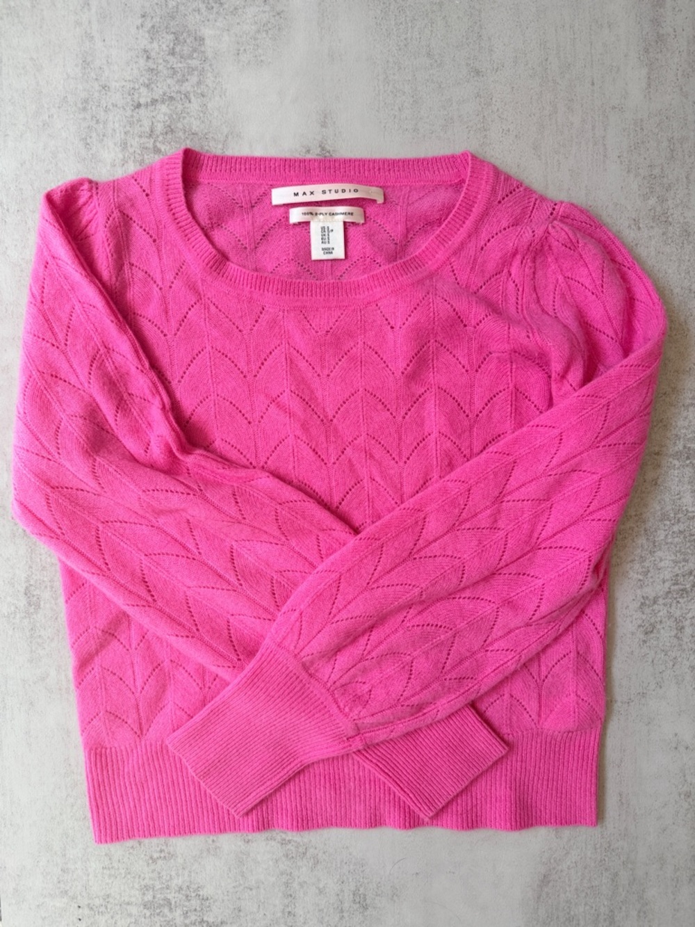 Max Studio Women's 2 Ply Cashmere Fine Knit Sweater Small